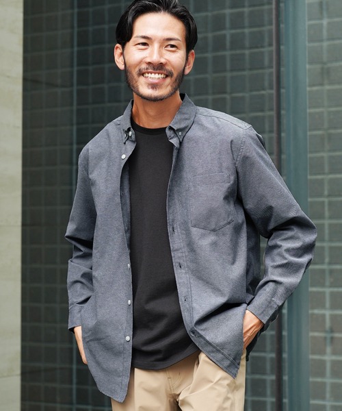 jiggys shop（ジギーズショップ）の「ボタンダウン無地オックスフォード長袖シャツ（シャツ/ブラウス・メンズ・ネイビー/ブルー系その他/ホワイト/ピンク・MEDIUM/LARGE/X-LARGE）」の2枚目の写真