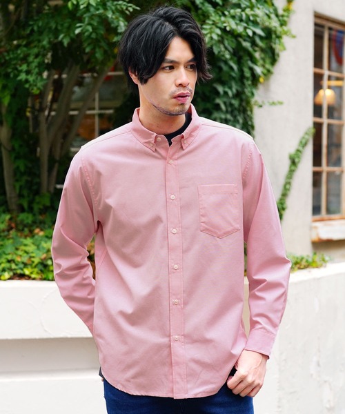 jiggys shop（ジギーズショップ）の「ボタンダウン無地オックスフォード長袖シャツ（シャツ/ブラウス・メンズ・ネイビー/ブルー系その他/ホワイト/ピンク・MEDIUM/LARGE/X-LARGE）」の4枚目の写真
