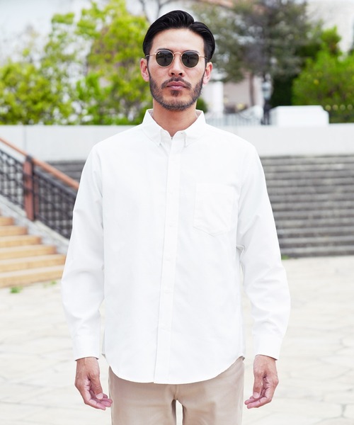 jiggys shop（ジギーズショップ）の「ボタンダウン無地オックスフォード長袖シャツ（シャツ/ブラウス・メンズ・ネイビー/ブルー系その他/ホワイト/ピンク・MEDIUM/LARGE/X-LARGE）」の10枚目の写真