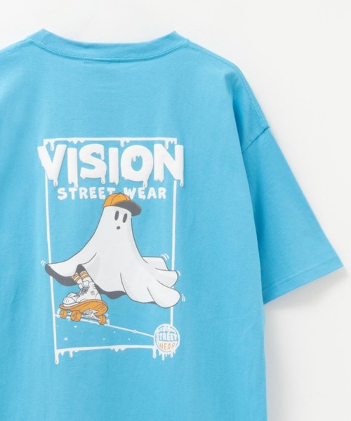 VISION STREET WEAR(ヴィジョンストリートウェア)の「VISION STREET WEAR プリントTEE(Tシャツ/カットソー・メンズ・サックスブルー系2/サックスブルー系1/ホワイト系2/ホワイト系1/ブラック系1/ブラック系2・M/XL/L)」の2枚目の写真