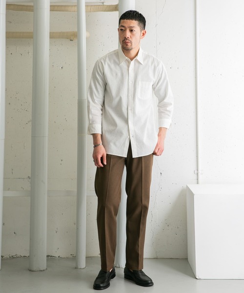 URBAN RESEARCH ROSSO MEN（アーバンリサーチロッソメン）の「『XLサイズあり』リネンレギュラーカラー七分袖シャツ（シャツ/ブラウス・メンズ・ネイビー/ストライプ/ホワイト/ナチュラル・SMALL/MEDIUM/LARGE/X-LARGE）」の10枚目の写真