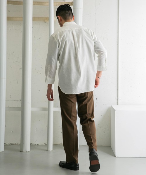 URBAN RESEARCH ROSSO MEN（アーバンリサーチロッソメン）の「『XLサイズあり』リネンレギュラーカラー七分袖シャツ（シャツ/ブラウス・メンズ・ネイビー/ストライプ/ホワイト/ナチュラル・SMALL/MEDIUM/LARGE/X-LARGE）」の12枚目の写真