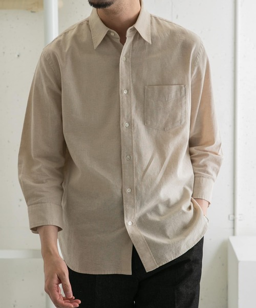 URBAN RESEARCH ROSSO MEN（アーバンリサーチロッソメン）の「『XLサイズあり』リネンレギュラーカラー七分袖シャツ（シャツ/ブラウス・メンズ・ネイビー/ストライプ/ホワイト/ナチュラル・SMALL/MEDIUM/LARGE/X-LARGE）」の18枚目の写真