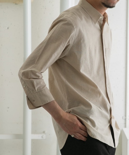 URBAN RESEARCH ROSSO MEN（アーバンリサーチロッソメン）の「『XLサイズあり』リネンレギュラーカラー七分袖シャツ（シャツ/ブラウス・メンズ・ネイビー/ストライプ/ホワイト/ナチュラル・SMALL/MEDIUM/LARGE/X-LARGE）」の19枚目の写真