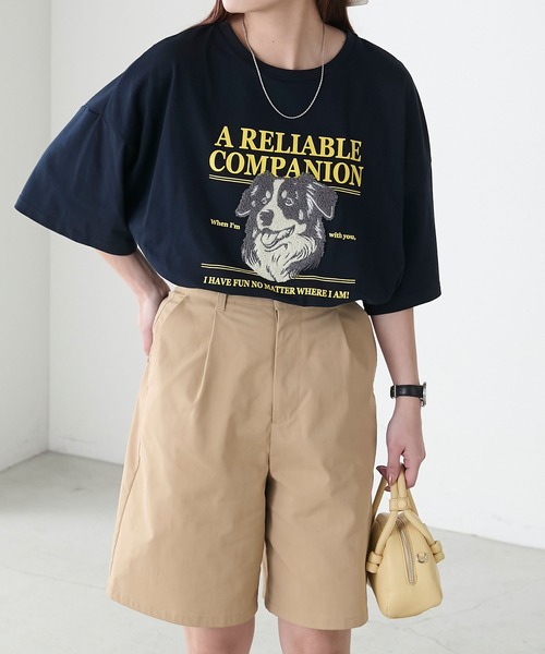 BONLECILL(ボンルシール)の「DOGサガラ刺繍TEE(Tシャツ/カットソー・レディース・ブラック/ネイビー/オフホワイト/オートミール・FREE)」の5枚目の写真