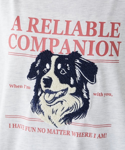 BONLECILL(ボンルシール)の「DOGサガラ刺繍TEE(Tシャツ/カットソー・レディース・ブラック/ネイビー/オフホワイト/オートミール・FREE)」の16枚目の写真