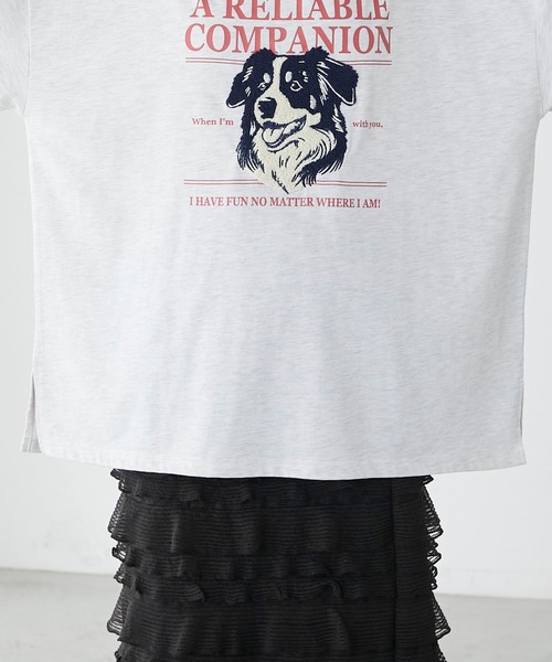 BONLECILL(ボンルシール)の「DOGサガラ刺繍TEE(Tシャツ/カットソー・レディース・ブラック/ネイビー/オフホワイト/オートミール・FREE)」の19枚目の写真