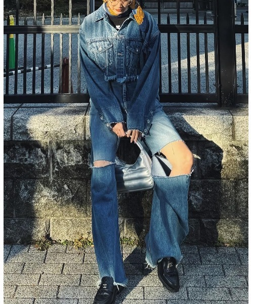 AMAIL（アマイル）の「Crash line denim jacket（デニムジャケット