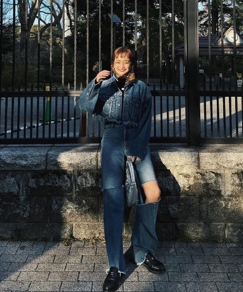 AMAIL（アマイル）の「Crash line denim jacket（デニムジャケット 