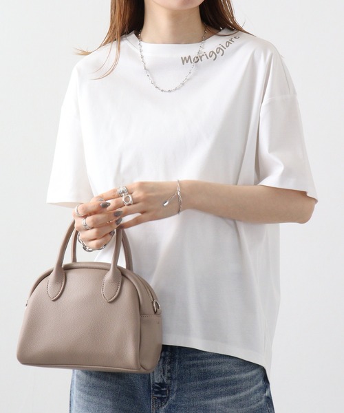 BRODIAEA(ブローディア)の「BRODIAEA バイオシルスムースTシャツ(Tシャツ/カットソー・レディース・オフホワイト/クリアグリーン/ピンク/ネイビー/グレイッシュベージュ・40)」の2枚目の写真