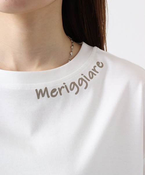 BRODIAEA(ブローディア)の「BRODIAEA バイオシルスムースTシャツ(Tシャツ/カットソー・レディース・オフホワイト/クリアグリーン/ピンク/ネイビー/グレイッシュベージュ・40)」の12枚目の写真