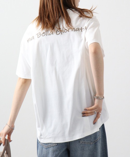 BRODIAEA(ブローディア)の「BRODIAEA バイオシルスムースTシャツ(Tシャツ/カットソー・レディース・オフホワイト/クリアグリーン/ピンク/ネイビー/グレイッシュベージュ・40)」の8枚目の写真