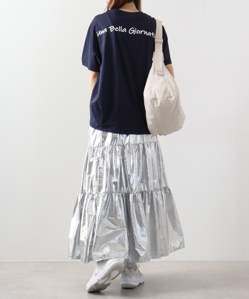 BRODIAEA(ブローディア)の「BRODIAEA バイオシルスムースTシャツ(Tシャツ/カットソー・レディース・オフホワイト/クリアグリーン/ピンク/ネイビー/グレイッシュベージュ・40)」の22枚目の写真