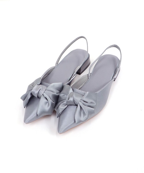 BLUEEAST（ブルーイースト）の「リボン付きバックストラップミュール（パンプス・レディース・シルバー/ブラック・MEDIUM/LARGE）」の8枚目の写真