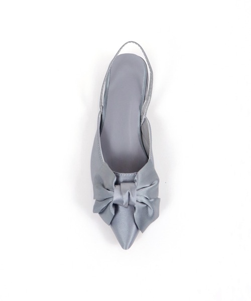 BLUEEAST（ブルーイースト）の「リボン付きバックストラップミュール（パンプス・レディース・シルバー/ブラック・MEDIUM/LARGE）」の5枚目の写真