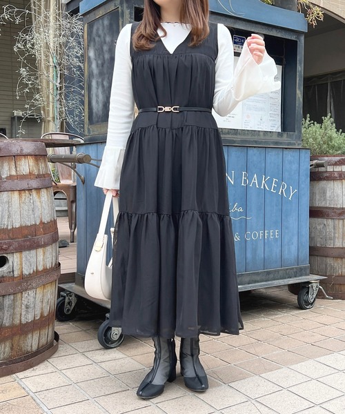 apres jour(アプレジュール)の「シフォンスリーブフレアカットインナー【ZOZOTOWN限定アイテム】(Tシャツ/カットソー・レディース・オフホワイト/ブラック・X-LARGE/フリー)」の15枚目の写真