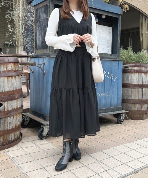 apres jour(アプレジュール)の「シフォンスリーブフレアカットインナー【ZOZOTOWN限定アイテム】(Tシャツ/カットソー・レディース・オフホワイト/ブラック・X-LARGE/フリー)」の16枚目の写真