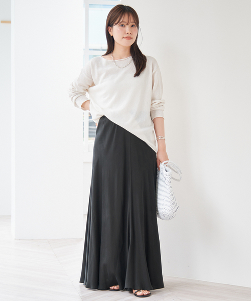 大人気！Washable Fibril Drape スカート ブラック 34 大人気！Washable Fibril Drape スカート ブラック 34 Plage