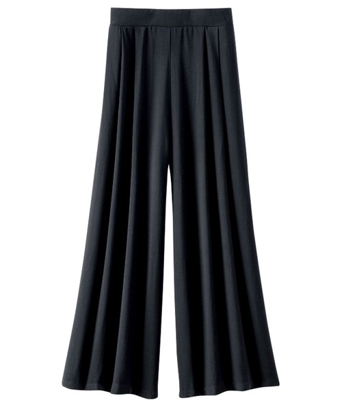 BELLUNA PLUS（ベルーナ）の「ひんやり冷感レーヨンカラーガウチョパンツ（その他パンツ・レディース・イエロー系/ターコイズブルー/カーキ/ブラック/ターコイズブルー系2・SMALL/MEDIUM/LARGE/X-LARGE）」の2枚目の写真