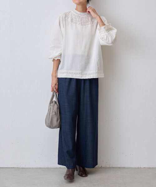 【24SS極美品】BEARDSLEY リバーレースヨークブラウス　ブラック BEARDSLEY（ビアズリー）の「リバーレースヨークブラウス