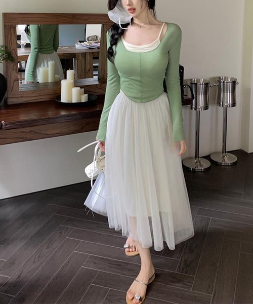 Jasmine Grandiflorum(ジャスミングランディフローラム)の「【Jasmine】アンサンブル カーディガン+キャミソール(Tシャツ/カットソー・レディース・イエロー/ホワイト/グリーン/ピンク・FREE)」の20枚目の写真