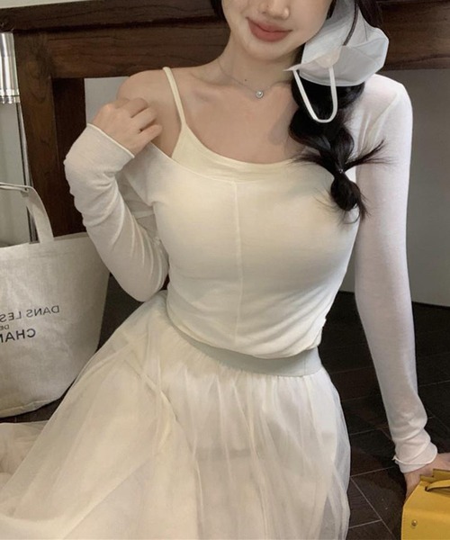 Jasmine Grandiflorum(ジャスミングランディフローラム)の「【Jasmine】アンサンブル カーディガン+キャミソール(Tシャツ/カットソー・レディース・イエロー/ホワイト/グリーン/ピンク・FREE)」の12枚目の写真