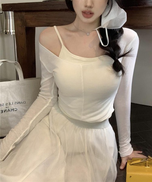 Jasmine Grandiflorum(ジャスミングランディフローラム)の「【Jasmine】アンサンブル カーディガン+キャミソール(Tシャツ/カットソー・レディース・イエロー/ホワイト/グリーン/ピンク・FREE)」の14枚目の写真