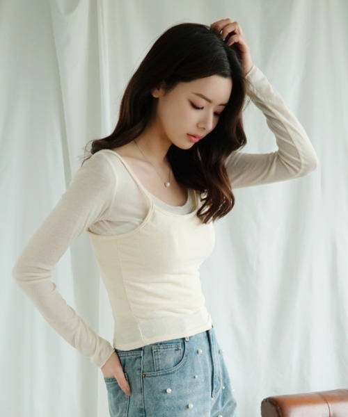 Jasmine Grandiflorum(ジャスミングランディフローラム)の「【Jasmine】アンサンブル カーディガン+キャミソール(Tシャツ/カットソー・レディース・イエロー/ホワイト/グリーン/ピンク・FREE)」の17枚目の写真