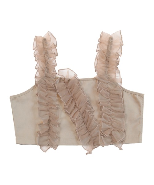 miette（ミエット）の「シアーフリルビスチェ（キャミソール・レディース・ブラック/ベージュ・FREE）」の13枚目の写真