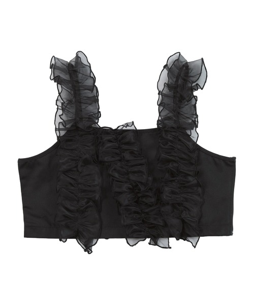 miette（ミエット）の「シアーフリルビスチェ（キャミソール・レディース・ブラック/ベージュ・FREE）」の12枚目の写真