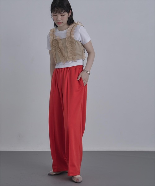 miette（ミエット）の「シアーフリルビスチェ（キャミソール・レディース・ブラック/ベージュ・FREE）」の8枚目の写真