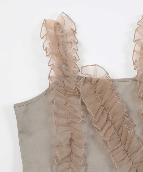 miette（ミエット）の「シアーフリルビスチェ（キャミソール・レディース・ブラック/ベージュ・FREE）」の14枚目の写真