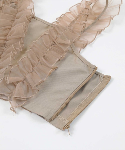 miette（ミエット）の「シアーフリルビスチェ（キャミソール・レディース・ブラック/ベージュ・FREE）」の16枚目の写真