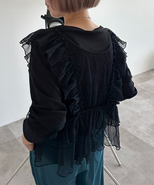 apres jour mignon（アプレジュールミニョン）の「アソートチュールリボンベスト【ZOZOTOWN限定アイテム】（ベスト・レディース・ブラック系その他/グレー/ブルー/チャコールグレー/シルバー/アイボリー/ブラック/ブラック系その他2・X-LARGE/フリー）」の12枚目の写真