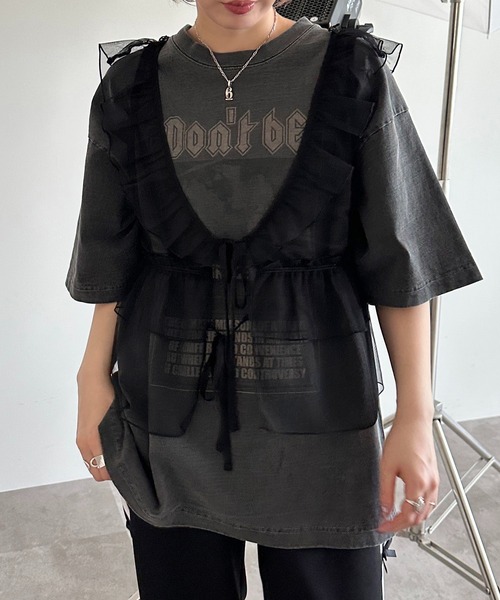 apres jour mignon（アプレジュールミニョン）の「アソートチュールリボンベスト【ZOZOTOWN限定アイテム】（ベスト・レディース・ブラック系その他/グレー/ブルー/チャコールグレー/シルバー/アイボリー/ブラック/ブラック系その他2・X-LARGE/フリー）」の10枚目の写真