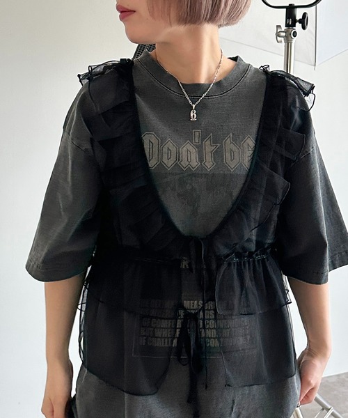 apres jour mignon（アプレジュールミニョン）の「アソートチュールリボンベスト【ZOZOTOWN限定アイテム】（ベスト・レディース・ブラック系その他/グレー/ブルー/チャコールグレー/シルバー/アイボリー/ブラック/ブラック系その他2・X-LARGE/フリー）」の9枚目の写真