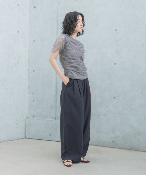 LEPSIM（レプシィム）の「【FOR I SERIES】シャーリング2Pカットソー【2点セット】　126399（Tシャツ/カットソー・レディース・グレー/ベージュ・FREE）」の8枚目の写真