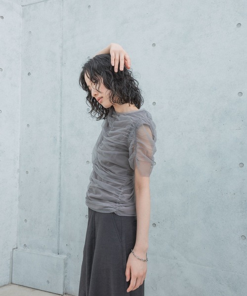 LEPSIM（レプシィム）の「【FOR I SERIES】シャーリング2Pカットソー【2点セット】　126399（Tシャツ/カットソー・レディース・グレー/ベージュ・FREE）」の10枚目の写真