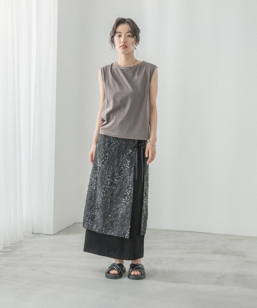 LEPSIM（レプシィム）の「【FOR I SERIES】シャーリング2Pカットソー【2点セット】　126399（Tシャツ/カットソー・レディース・グレー/ベージュ・FREE）」の14枚目の写真