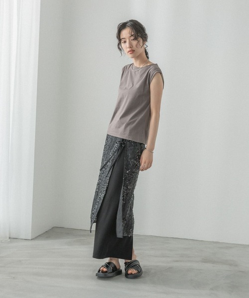 LEPSIM（レプシィム）の「【FOR I SERIES】シャーリング2Pカットソー【2点セット】　126399（Tシャツ/カットソー・レディース・グレー/ベージュ・FREE）」の15枚目の写真