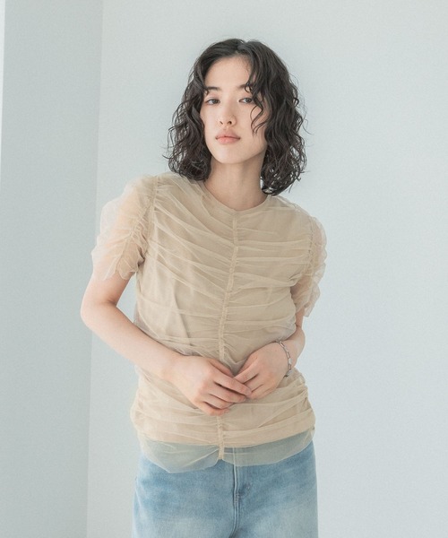 LEPSIM（レプシィム）の「【FOR I SERIES】シャーリング2Pカットソー【2点セット】　126399（Tシャツ/カットソー・レディース・グレー/ベージュ・FREE）」の19枚目の写真