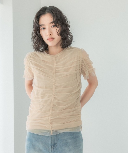LEPSIM（レプシィム）の「【FOR I SERIES】シャーリング2Pカットソー【2点セット】　126399（Tシャツ/カットソー・レディース・グレー/ベージュ・FREE）」の20枚目の写真