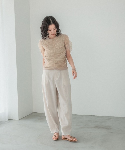 LEPSIM（レプシィム）の「【FOR I SERIES】シャーリング2Pカットソー【2点セット】　126399（Tシャツ/カットソー・レディース・グレー/ベージュ・FREE）」の21枚目の写真