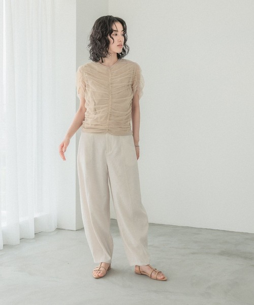 LEPSIM（レプシィム）の「【FOR I SERIES】シャーリング2Pカットソー【2点セット】　126399（Tシャツ/カットソー・レディース・グレー/ベージュ・FREE）」の22枚目の写真