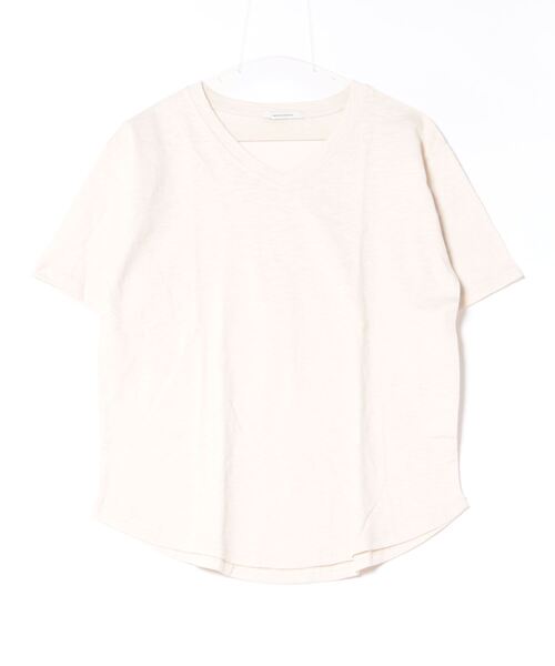 UNDERWRAPS(アンダーラップス)の「スラブVネックT(M3)(Tシャツ/カットソー・レディース・ホワイト/ブラック/ライトピンク/アイボリー/ライトグリーン/ベージュ・M/L)」の4枚目の写真