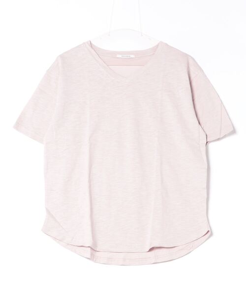 UNDERWRAPS(アンダーラップス)の「スラブVネックT(M3)(Tシャツ/カットソー・レディース・ホワイト/ブラック/ライトピンク/アイボリー/ライトグリーン/ベージュ・M/L)」の6枚目の写真