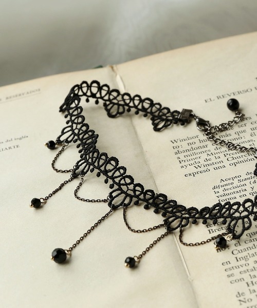 colleca la（コレカラ）の「クロシェレースチョーカー（チョーカー・レディース・ブラック・FREE）」の4枚目の写真