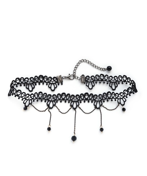 colleca la（コレカラ）の「クロシェレースチョーカー（チョーカー・レディース・ブラック・FREE）」の5枚目の写真