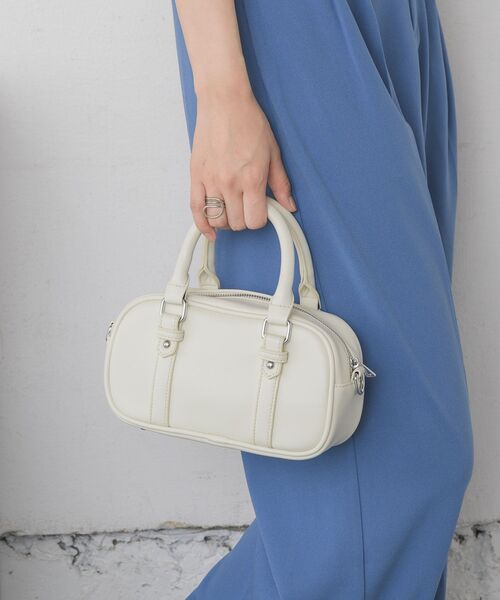 RETRO GIRL（レトロガール）の「スクエアミニボストンBAG（ショルダーバッグ・レディース・シルバー/オフホワイト/ブラック・ONE SIZE）」の8枚目の写真