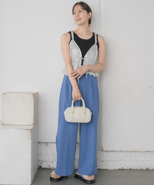 RETRO GIRL（レトロガール）の「スクエアミニボストンBAG（ショルダーバッグ・レディース・シルバー/オフホワイト/ブラック・ONE SIZE）」の9枚目の写真